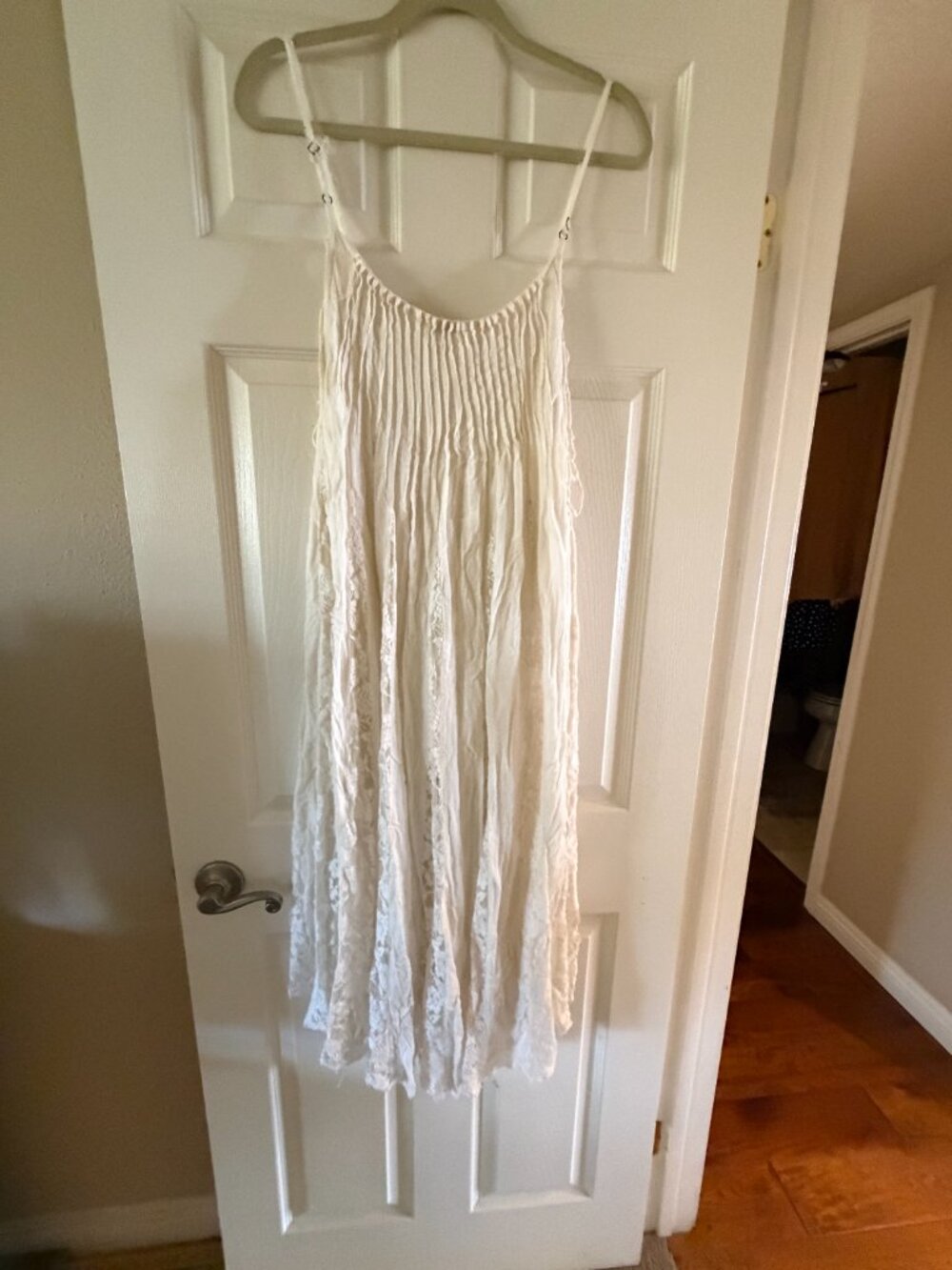 Free People One Beautiful Ivory Hailee Lace Maxi Beach Dress Medium - Picture 8 of 11